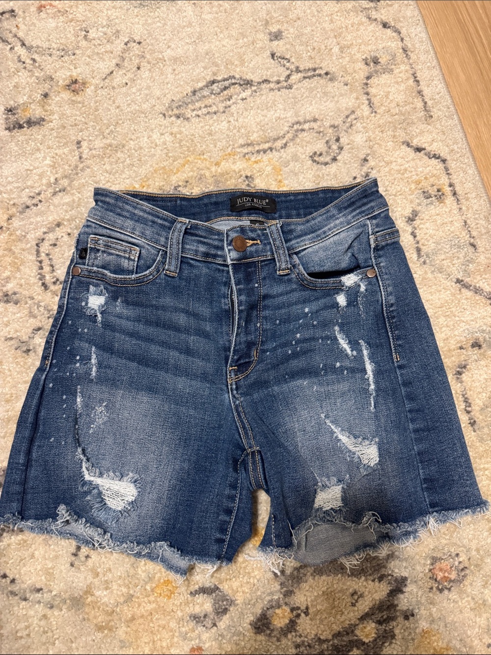 Judy Blue Dark Blue Denim Jeans with Tan Topstitching